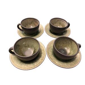 Jars France Samoa Vert Cups And Saucers Set of 4